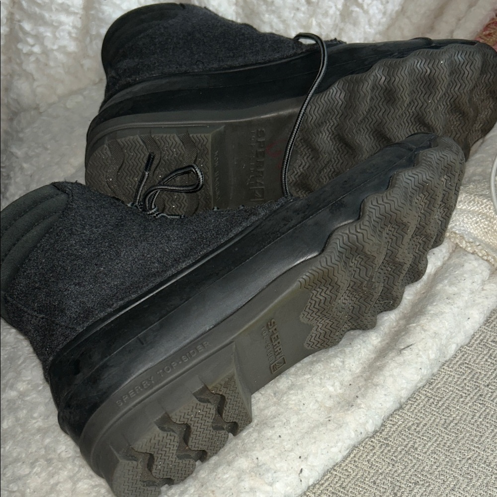 Sperry Gray and Black Duck Boots - Picture 2 of 5